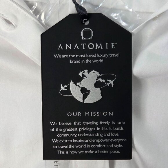 Anatomie Helia White Slim Fit Button Up Short Sleeve Poplin Travel Shirt XL NWT - Picture 7 of 9